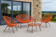 Arighi Bianchi Blenheim Orange PE Wicker & Black Steel Garden Set RRP £1149
