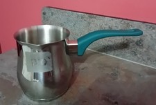 Small Stainless Steel Pan With Teal Handle