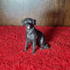 Small Black Labrador Retriever Dog Figurine – Vintage Resin