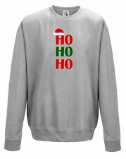 Christmas Jumper Sweater Ho Ho Ho Santa Hat Xmas Jumper Adult Teen Kid Sizes