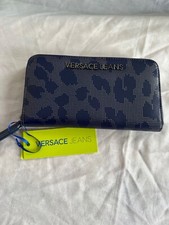 Versace Jeans Large Purse Navy Leopard Print