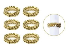 6 Napkin Rings Gold Jingle