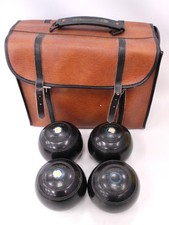 Set Of 4x THOMAS TAYLOR Lignoid Lawn Bowls Size 2 w/ Carry Bag - D29