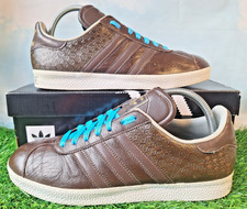 VINTAGE 2008 ADIDAS ORIGINALS GAZELLE HONEYCOMB TRAINERS SIZE 8.5 BROWN LEATHER