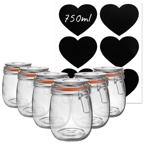 Glass storage jars - 6x,