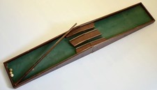 ANTIQUE TABLE TOP BAGATELLE MARBLE BILLIARD GAME with BALLS & CUE