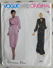 Vintage Vogue Paris Original Size 12 Pattern 2105 Christian Dior Dress Uncut FF 
