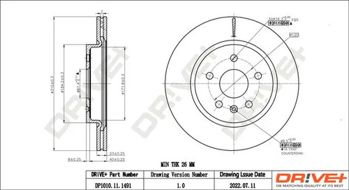 Brake disc rear axle - rear, vented