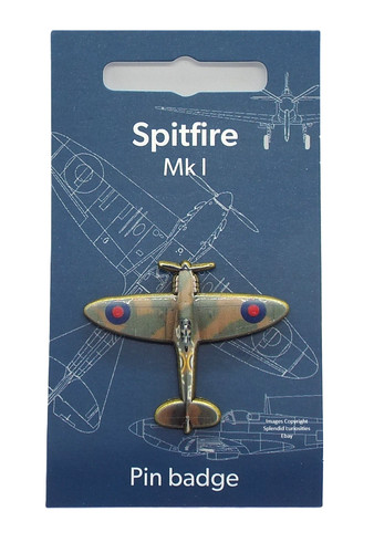 Spitfire enamel pin - 3d,