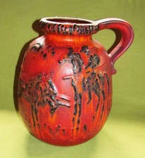 Ruscha Volcano Fat Lava Vase; Red/Orange Figurines