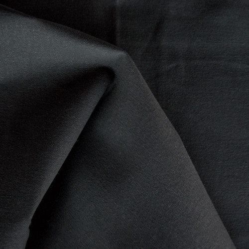 Black cotton canvas fabric - black,