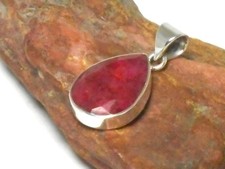Pink Red  RUBY  Sterling  Silver  925  Gemstone  Pendant