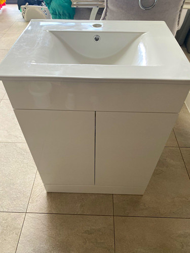 White bathroom vanity unit - unit, w/