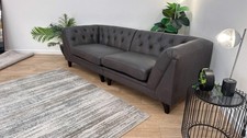 Sofology Bridgerton Leather 4 Seater Split in Relaxed Natural Grain Espresso Mix