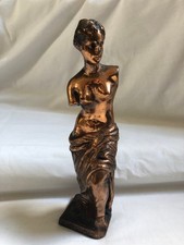 VINTAGE  Bronze Tone Greek Nude Figurine Statue Sculpture 9.75in