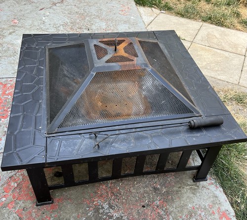 Black square fire pit - square, pit/brazier