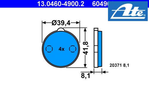 Front brake pad set disc - front,