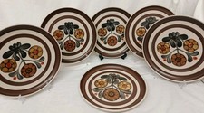 4 x Denby Langley Mayflower Dinner Plates 10" 25.5cms VGC