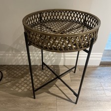 Rattan Round Tray Side Table