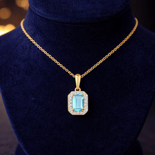 Sky Blue Topaz Pendant With