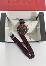 Tissot red Quickster chronograph football edition watch, 2 straps; T095449A