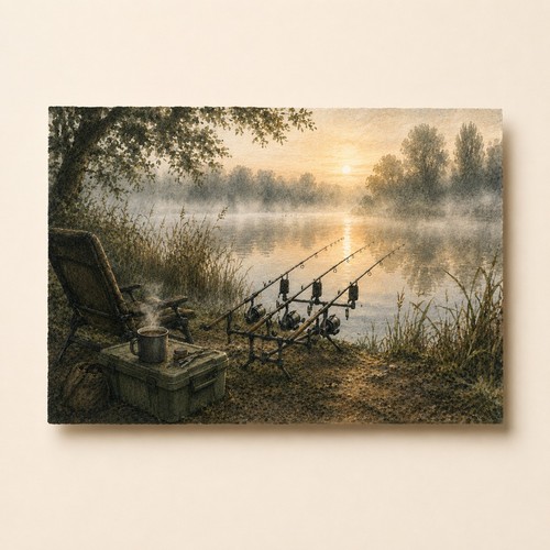 Carp fishing landscape art - a4,