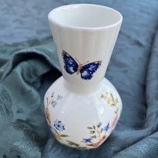 Vintage Aynsley Cottage Garden Bone China Vase approx14cm High Floral, Butterfly