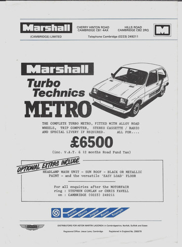 Austin marshall metro turbo - marshall,