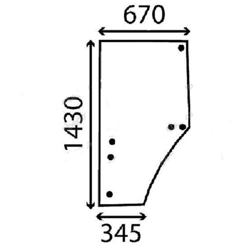Door glass for john deere - glass,