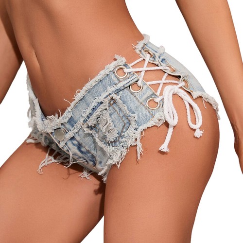 Lady micro denim shorts low - lady,