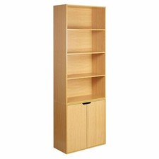 Beech 6 Tier Bookcase Double