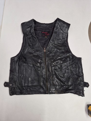 Vintage leather waistcoat - , 44"