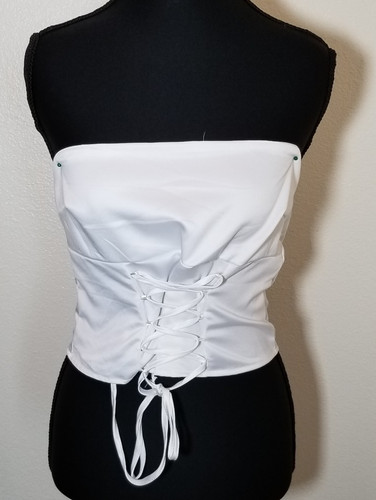 White strapless corset - white,