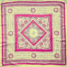 Gianni Versace silk scarf - pink baroque print - Atelier Versace - made in Italy