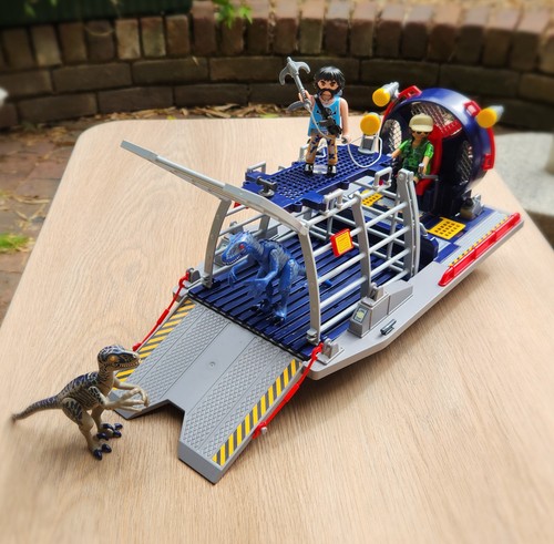 Playmobil airboat with raptors - playmobil,