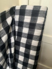 2 Metres Vintage Wool? Fabric Checked Fleecy Crafts Blanket W155cm Roll End (26