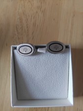 Mulberry men's cufflinks, silver tone, Mulberry logo