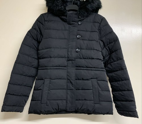 Ladies black quilted padded - ex,