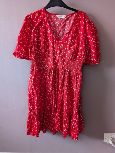 Ladies red floral summer - ladies, dress