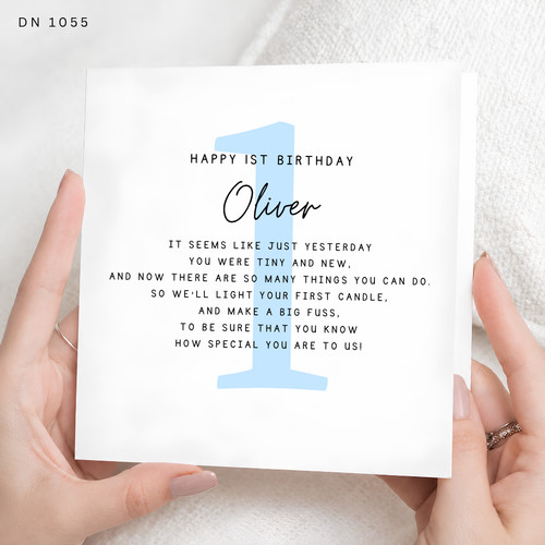 Personalised 1st birthday card - personalised,