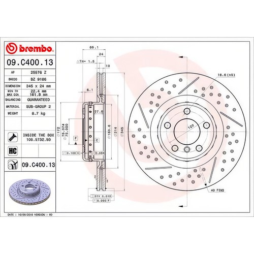 Brembo c400 brake - brembo, 09.c400.13