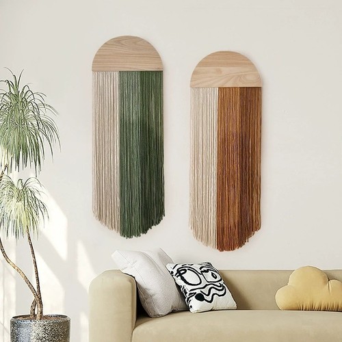 Half round macrame hanging - half,