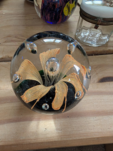 Art glass clear paperweight - clear,
