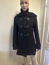 Laura Ashley Womens Size 8 Black Duffle Coat Free Postage