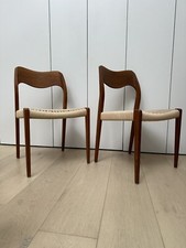 Moller Paper Cord Teak Dining Chairs Danish 71