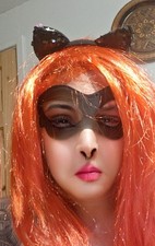 Halloween Catwoman Eye Mask And Cat Ears Fancy Dress Brand New