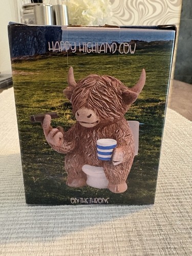 Highland cow loo time happy - cow, loo-time