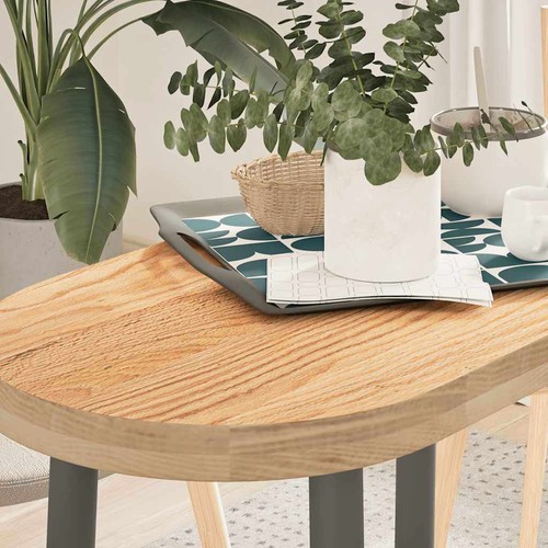 Oval solid oak coffee - coffee, table