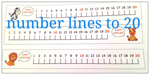 Number line eyfs - line, 0-20