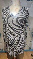 Beautiful Black Silver Zebra Print V Neck Glitter Dress, Billie And Blossom 16